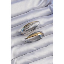 Clariss Pirinç Gold Gümüş Renkli Uzun Kıvrımlı Küpe