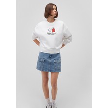 Snoopy Baskılı Beyaz Sweatshirt1S10256-70057