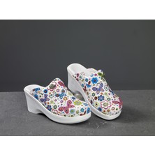 Dr. Mitra Dolgu Topuklu Kadın Sabo Terlik 752 Kelebek Desenli