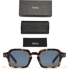 Faven Güneş Gözlük Vogue Retro Polarize Leoparlı Gözlük Gözlük Kılıfı ile (Yurt Dışından)