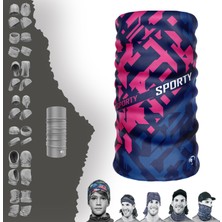 E-Taktik Extreme Lacıvert Pembe Sporty  Boyunluk Bandana Baf Toka Maske Saçbandı