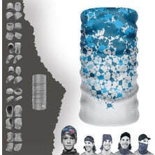 E-Taktik Extreme Damlalı Mavi Beyaz Boyunluk Bandana Baf Toka Maske Saçbandı