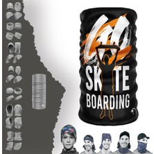 E-Taktik Extreme Go Skıte Boardıng Yazılı Siyah Renkli Boyunluk Bandana Baf Toka Maske Saçbandı
