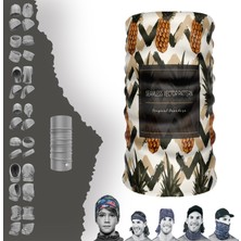 E-Taktik Extreme Ananas Desenli Krem Boyunluk Bandana Baf Toka Maske Saçbandı