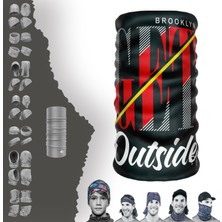 E-Taktik Extreme Sarı Çizgili Get Outside Boyunluk Bandana Baf Toka Maske Saçbandı