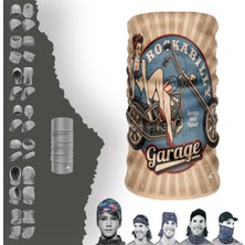 E-Taktik Extreme Motorlu Kadın Mavi Tabanlı Boyunluk Bandana Baf Toka Maske Saçbandı