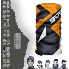 E-Taktik Extreme Turuncu Renkli Sporty Yazılı Boyunluk Bandana Baf Toka Maske Saçbandı