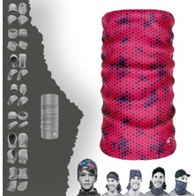E-Taktik Extreme Pembe Mor Desenli Turuncu Sarı Boyunluk Bandana Baf Toka Maske Saçbandı
