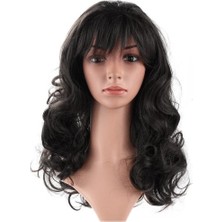 Xnews Siyah Renk Dalgalı Uzun Parti Peruğu