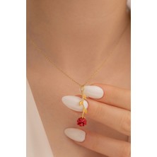 Osmanlı Gümüş Ters Gül Model 2 Rose Renk Gümüş Kolye Gkltrsgulm1-Ros