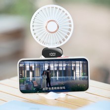 Ruyı [4000 Mah Uzun Pil Ömrü] El Tipi Fan Taşınabilir Katlanır Dijital Ekran Ofis Öğrencileri Küçük Elektrikli Fan (Yurt Dışından)