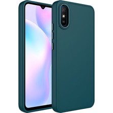 Techno Guru Redmi 9A Kılıf Metal Çerçeve ve Buton Tasarımlı Silikon Luna Kapak