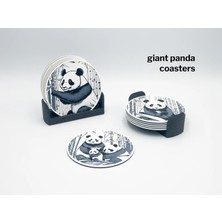 Tetracube Digital Panda Desenli Bardak Altlığı 6'lı Set + Stant