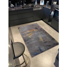 Rugs Modern Shape Koleksiyonu Gri Tonlarda Soyut Desen Renk Detaylı Dokuma Taban Modern Dekoratif Halı 54