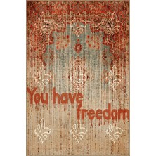 Rugs Modern Written Koleksiyonu You Have Freedom Yazılı Desenli Kreatif Modern Dekoratif Halı 04