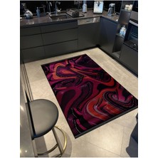 Rugs Modern Shape Koleksiyonu Çok Renkli Koyu Tonlarda Dokuma Taban Saçaklı Modern Dekoratif Halı SHAPE108