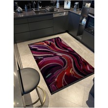 Rugs Modern Shape Koleksiyonu Pembe Mor Turuncu Tonlarda Dokuma Taban Saçaklı Modern Dekoratif Halı SHAPE109