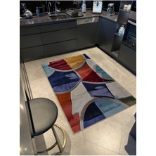 Rugs Modern Shape Koleksiyonu Çok Renkli Soyut Desenli Dokuma Tabanlı Modern Dekoratif Halı 20