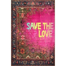 Rugs Modern Written Koleksiyonu Aşkı Kurtar Yazılı Desenli Kreatif Modern Dekoratif Halı 06