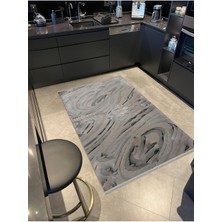 Rugs Modern Shape Koleksiyonu Gri Tonlarda Dokuma Taban Saçaklı Modern Dekoratif Halı SHAPE119