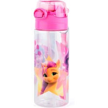 Me Çanta My Little Pony 500 ml Kız Çocuk Pipetli Plastik Okul Matarası - Pembe Kapak