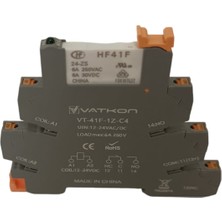 Vatkon VT-41F-1Z-C4-024VAC/DC /24VAC/DC Slim Röle (Plc Röle), Push-In Taban