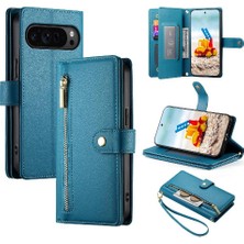 Colorful Shop Google Piksel 9 Pro Xl Cüzdan Iş Standı Için Flip Case Crossbody Kayış (Yurt Dışından)