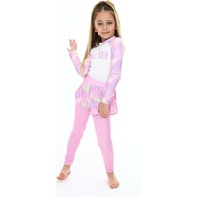 Lolli Boom Kids  Kız Çocuk Uzun Taytlı ve Şortlu Mayo Uzun Kol Summer Vibes Toz Pembe