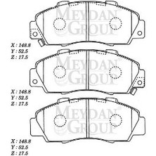 Fam Honda Accord 96/98 Ön Fren Balatası (Di̇sk) (148,8X52,5X17,5) (Daıwa)