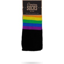 American Socks Rainbow Pride Black Mid High Çorap AS070