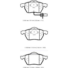 Fam Volkswagen Passat B5 97/00 Ön Fren Balatası 1,6/1,8/2,0/2,5(1KABLOLU)(DİSK(156,4X73,8X19,6)BRAMAX