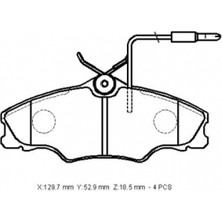 Fam Peugeot 406 95/04 Ön Fren Balatası (4 Kablolu) (DİSK)(129,7X52,9X18,5)(BRAMAX)
