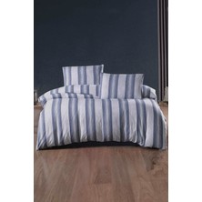 Ipekçe Home Naturel Çizgili 4 Parça Kutulu Çift Kişilik Nevresim Takımı