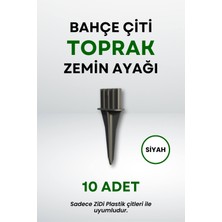 Çit Uyumlu 10'lu Toprak Zemin Ayak - Siyah