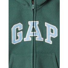 Gap Erkek Bebek Yeşil Gap Logo Fermuarlı Fleece Sweatshirt