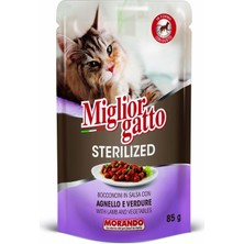 Miglior Gatto Sterilized Kuzu Etli Ve Sebzeli Kedi Konservesi 85 Gr