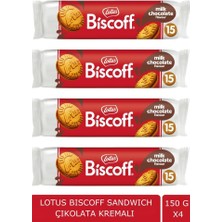 Lotus Biscoff Sandwich Biscoff Chocolate 150 gr Çikolata Kremalı Bisküvi x 4 Adet