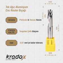 Kradox Cnc Router Bıçak Tek Ağız Alüminyum Karbür Uç