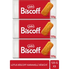 Lotus Biscoff Karamelize Çıtır Kurabiye 3×125 g – Doğal İçerikli, Vegan Uyumlu, RSPO Sertifikalı Palm Yağlı