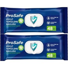 Prosafe Hasta Vücut Temizleme Islak Mendil Havlu 48 Yaprak Xl (2 Li Set) Plastik Kapak