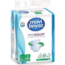 Mavi Beyaz Ped Emici Külot Hasta Bezi Medium Orta (30 Adet)