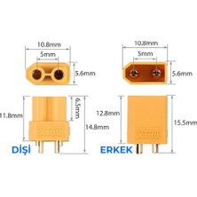 10 Çift XT30 Konnektör Seti (Erkek + Dişi) Batarya LiPo Pil Soket Set Yüksek Akım ve Isı Dayanıklı