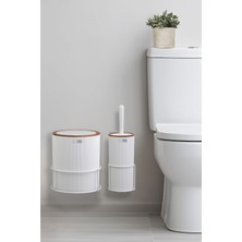 Okyanus Home Beyaz Magic Fix Askılı Yuvarlak Ahşap Mina 4'lü Set