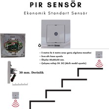 Ankara Teknik Akıllı Merdiven At-Eco OLED Serisi Akıllı Modül + 2 Adet Pır Sensör (Standart Sensör)