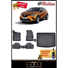 Rizline Renault Captur 2019 Sonrası 3D Havuzlu Paspas & Alt Bagaj Havuzu Seti(Hediyeli!)