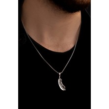 Osmanlı Gümüş Kızılderili Tüy Gümüş Kolye Ucu ve Kolye