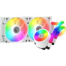 Rampage Iceblade C6 Beyaz 72CFM 2000RPM Argb Fan AM5/LGA1700 Uyumlu Ledli Tüplü 240MM Sıvı Soğutma