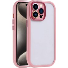 ZORE Apple iPhone 15 Pro Kılıf Kamera Korumalı Renkli Kenar ve Çerçeve Tasarımlı Vitamin Kapak-Mürdü