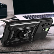 ZORE Tecno Spark 20C Kılıf Magnetik Standlı Kamera Korumalı Sürgülü Vega Kapak-Siyah