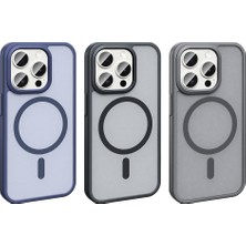 ZORE Apple iPhone 15 Pro Kılıf Magsafe Şarj Özellikli Mat Arka Yüzey Sio Kapak-Gri